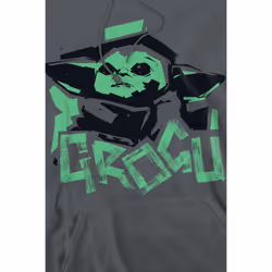 Star Wars: The Mandalorian Mens Grogu Paint Strips Hoodie - XL, Charcoal