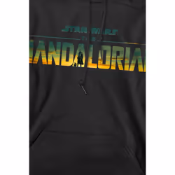 Star Wars: The Mandalorian Mens Landscape Logo Hoodie - XL, Black