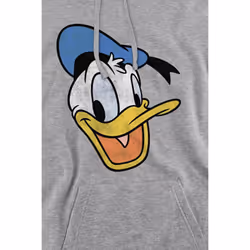Disney Mens Donald Duck Vintage Face Hoodie - XL, Sport Heather