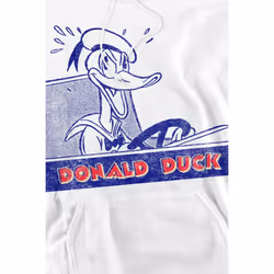 Disney Mens Donald Duck Retro Driving Hoodie - XL, White