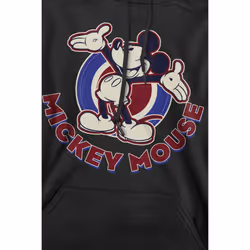 Disney Mens Americana Mickey Mouse Hoodie - XL, Black