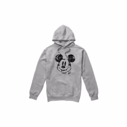 Disney Mens Mickey Mouse Face Distress Hoodie - XL, Sport Heather