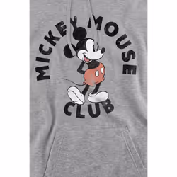Disney Mens Mickey Mouse Club Hoodie - XXL, Sport Heather