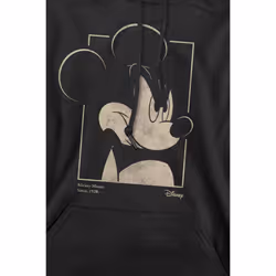 Disney Mens Mickey Mouse Portrait Hoodie - XL, Black