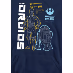 Star Wars Mens Rebel Droids Hoodie - XXL, Navy