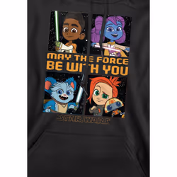 Star Wars Mens Young Jedi Adventure Among The Stars Hoodie - S, Black
