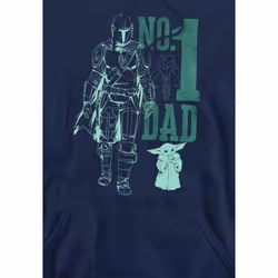 Star Wars: The Mandalorian Mens No. 1 Dad Mando Hoodie - XL, Navy