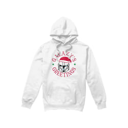 Star Wars: The Mandalorian Mens Galaxy's Greeting Hoodie - XXL, White