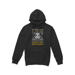 Star Wars Mens Crush The Resistance This Christmas Hoodie - S, Black