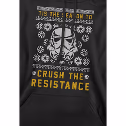 Star Wars Mens Crush The Resistance This Christmas Hoodie - S, Black