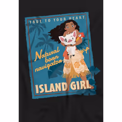 Moana Childrens/Kids Island Girl T-Shirt - 5-6 Years, Black
