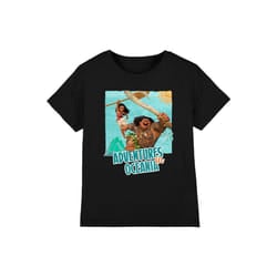 Moana Childrens/Kids Adventures In Oceania Maui Moana T-Shirt - 12-13 Years, Black