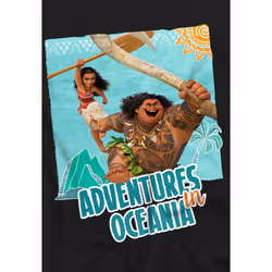 Moana Childrens/Kids Adventures In Oceania Maui Moana T-Shirt - 7-8 Years, Black