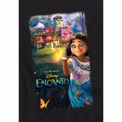 Encanto Childrens/Kids Movie Poster T-Shirt - 12-13 Years, Black