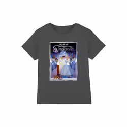 Cinderella Childrens/Kids Poster T-Shirt - 12-13 Years, Charcoal