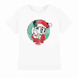 Disney Childrens/Kids Minnie Mouse Wreath Christmas T-Shirt - 7-8 Years, White