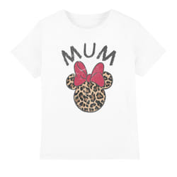 Disney Childrens/Kids Mum Minnie Mouse Leopard Print Mothers Day T-Shirt - 7-8 Years, White