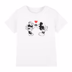 Disney Childrens/Kids Mickey & Minnie Mouse Kiss Sketch Valentine's Day T-Shirt - 3-4 Years, White