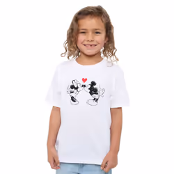Disney Childrens/Kids Mickey & Minnie Mouse Kiss Sketch Valentine's Day T-Shirt - 3-4 Years, White