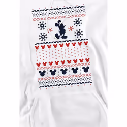 Disney Mens Mickey Mouse Christmas Sweater Hoodie - S, White