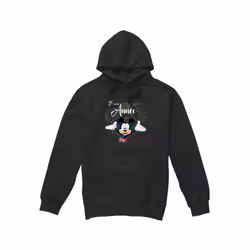Disney Mens French Mickey Mouse Fireworks New Year Hoodie - L, Black