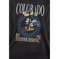 Disney Mens Colorado Ski Mickey Mouse Hoodie - M, Black