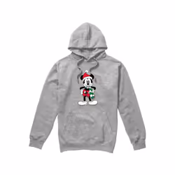 Disney Mens Mickey Mouse Tartan Christmas Hoodie - M, Sport Heather
