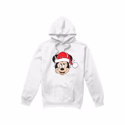 Disney Mens Mickey Mouse Christmas Lights Wrap Hoodie - L, White