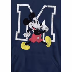 Disney Mens Mickey Mouse Classic Walk Hoodie - XL, Navy