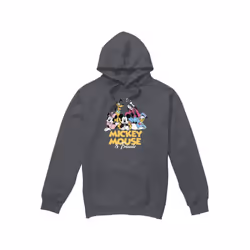 Disney Mens Mickey Mouse Friends Hoodie - L, Charcoal