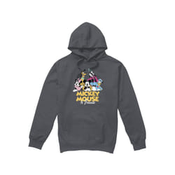 Disney Mens Mickey Mouse Friends Hoodie - L, Charcoal