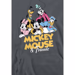 Disney Mens Mickey Mouse Friends Hoodie - L, Charcoal