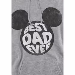 Disney Mens Best Dad Ever Mickey Mouse Hoodie - XL, Sport Heather