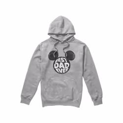 Disney Mens Best Dad Ever Mickey Mouse Hoodie - L, Sport Heather