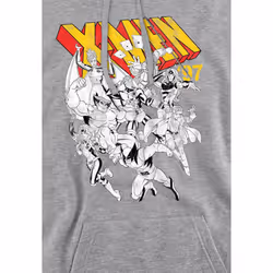 Marvel Mens X-Men Retro Team Hoodie - XXL, Sport Heather