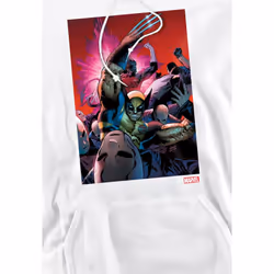 Marvel Mens X-Men Wolverine Nightcrawler Comic Cover Hoodie - L, White