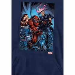 Marvel Mens X-Men Destroy Juggernaut Hoodie - XL, Navy