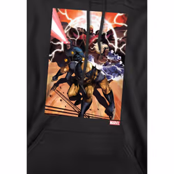 Marvel Mens X-Men Team Attack Hoodie - L, Black