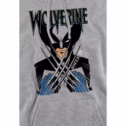 Marvel Mens X-Men Wolverine Action Shot Hoodie - L, Sport Heather