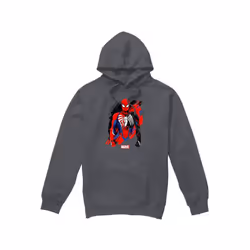 Spider-Man Mens Symbiote Hoodie - L, Charcoal