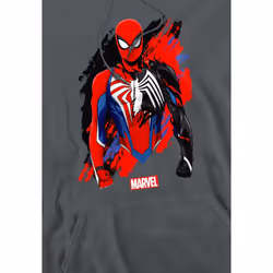 Spider-Man Mens Symbiote Hoodie - L, Charcoal