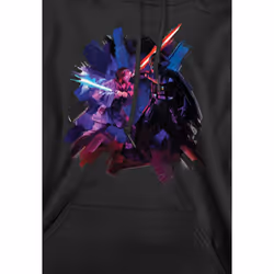 Star Wars Mens Obi Wan Kenobi Vader Painted Hoodie - XXL, Black