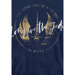 Star Wars Mens Long Live The Jedi Obi Wan Kenobi Hoodie - M, Navy