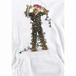 Star Wars Mens Chewbacca Fairy Lights Christmas Hoodie - S, White