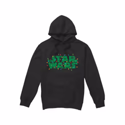 Star Wars Mens Christmas Lights Logo Hoodie - L, Black