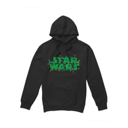 Star Wars Mens Christmas Lights Logo Hoodie - XL, Black