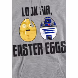 Star Wars Mens Look Sir, Easter Eggs Hoodie - S, Sport Heather