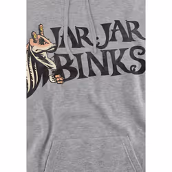 Star Wars Mens Jar Jar Binks Hoodie - XXL, Sport Heather