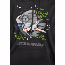 Star Wars Mens Pew Pew X-Wing Hoodie - S, Black