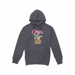 Star Wars: The Mandalorian Mens Grogu Bubble Hoodie - XXL, Charcoal
